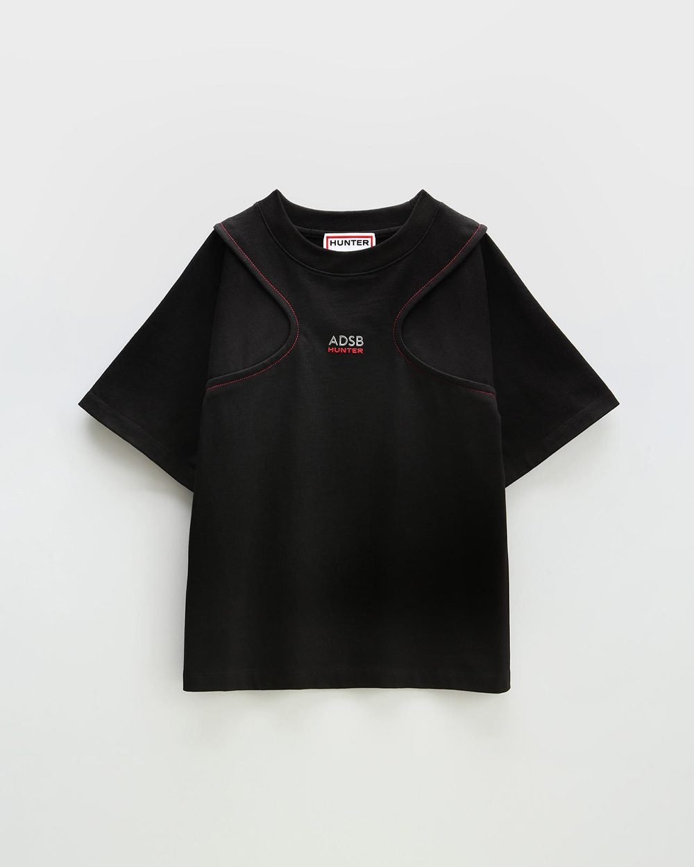 [UNISEX] HUNTER X ADSB 하네스 로고 티셔츠 - 블랙 HA10008ATBLK